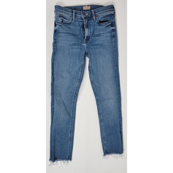 MOTHER Mid Rise Dazzler Crop Fray Jeans Size 27 We're All In This‎ Together